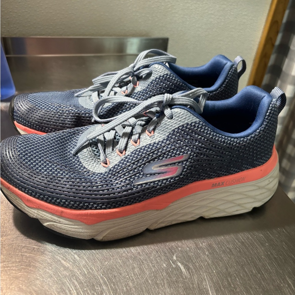 Skechers Ultra Go Max Cushioning Elite 17693 Blue Pink Sneakers Lace Up Size 9